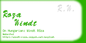 roza windt business card