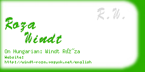 roza windt business card